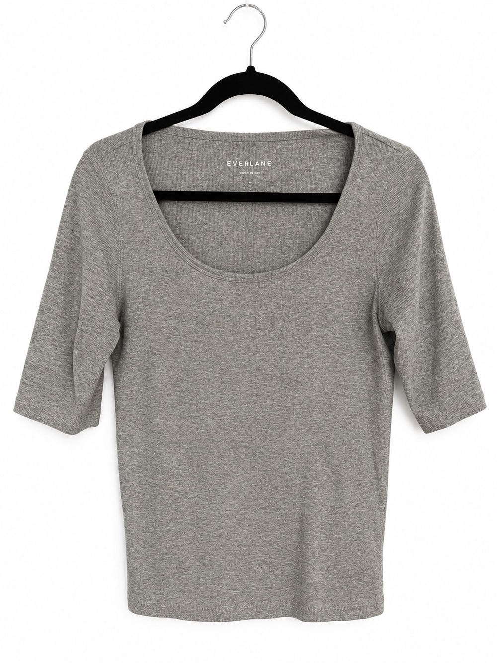 Everlane Gray Scoop Neck Short Sleeve Tee